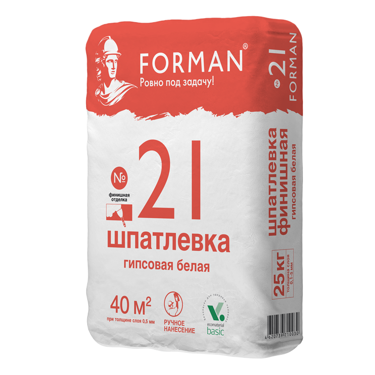 Шпатлевка гипсовая финишная белая Forman № 21 (25кг.) 56меш.